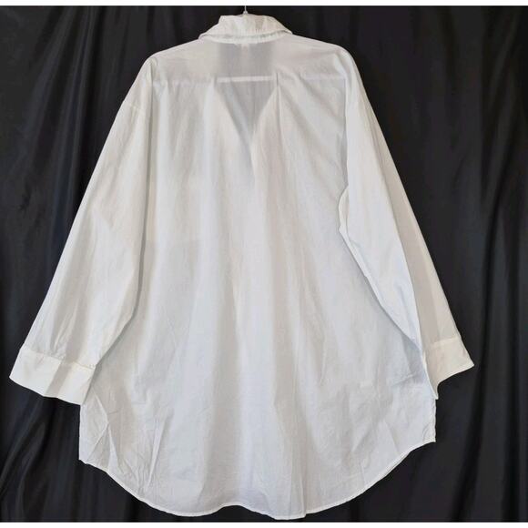 New Skims Womens Solid White 100% Cotton Spa Sleep Shirt Plus 3X - Picture 9 of 10